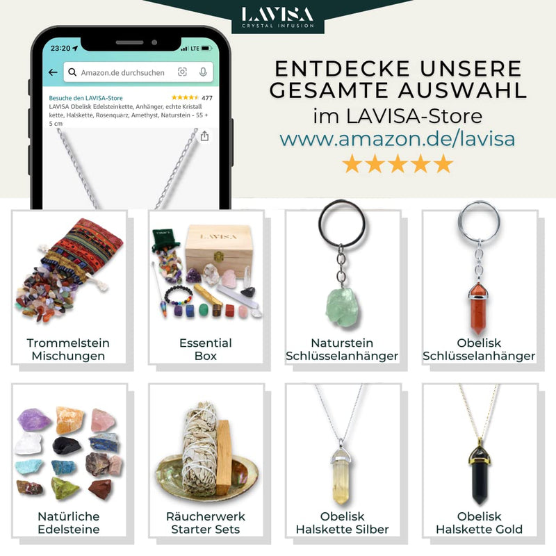 LAVISA Premium Healing Stones Gemstone Set | Gemstones crystals as decoration or for water treatment | 100% natural stones mineral stones | Basic mixture of gemstone water (green fluorite) green fluorite - NewNest Australia