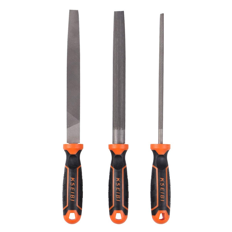 KSEIBI 311485 High Carbon Steel Metal File W Rubber Soft Handle Quality 3Pcs Steel File Set - NewNest Australia