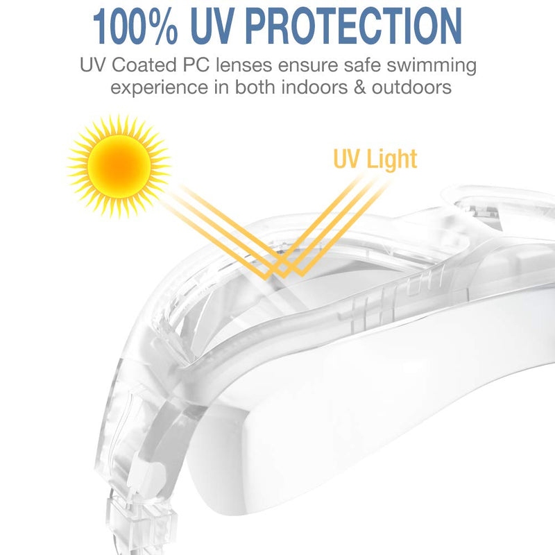 OutdoorMaster Swim Mask - Wide View Swimming Mask & Goggles Anti-fog Waterproof White - NewNest Australia