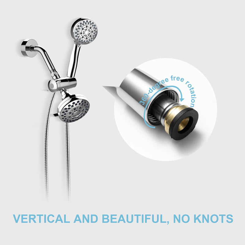 OFFO Shower Hose, 63 Inches No Kink Stainless Steel Shower Hose Attachment Electroplating Handheld Shower Head Hose Flex Hoses Extension with Brass Insert & Nut for Pet Bathing Cleaning, Chrome - NewNest Australia