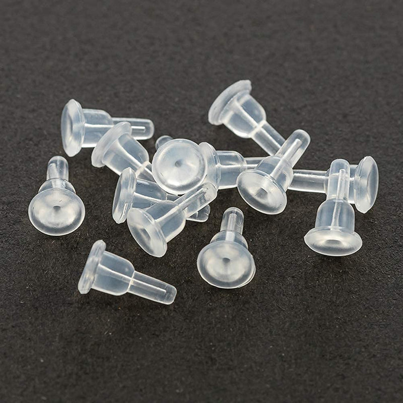 Clear Silicone Earring Backs - 150 Pcs / 75 Pairs Hypoallergenic