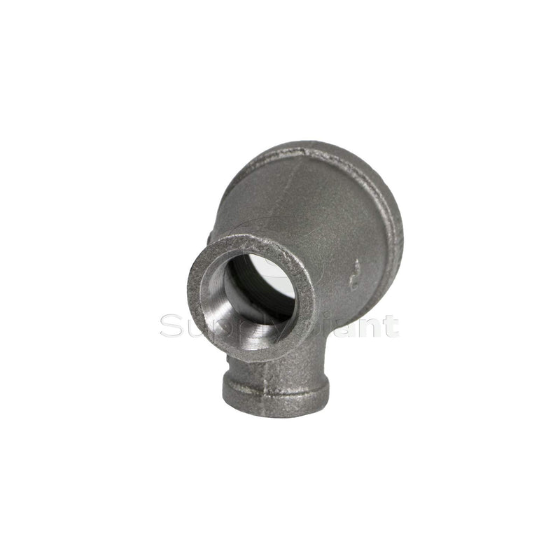 Supply Giant CNSU360I Black Malleable Three Size Reducing Tee with Female Threaded Fitting 1-1/4 in. x 3/4 in. x 1/2 in. - NewNest Australia