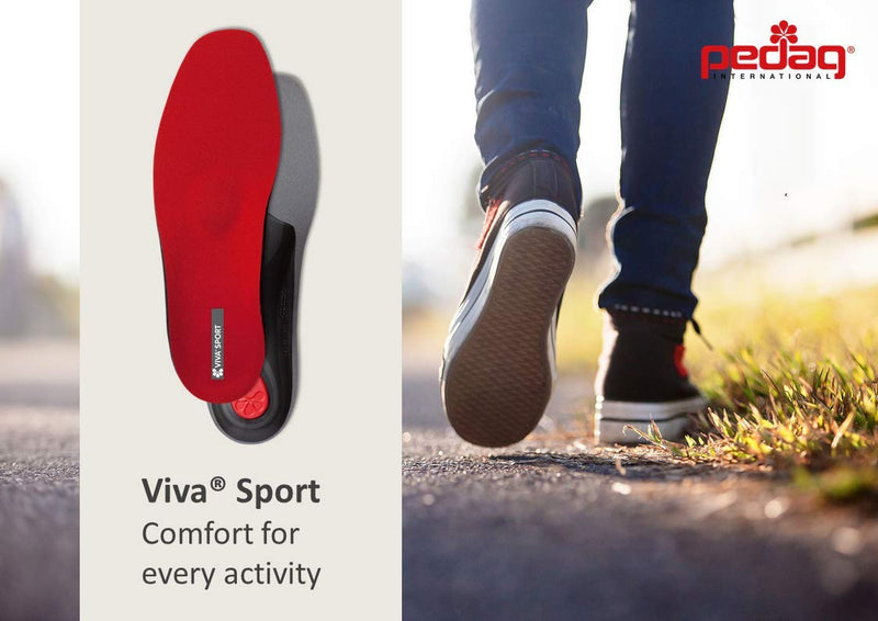 pedag Viva Sport insoles - sporty shoe insoles made of high-quality cushioning material | relieves pressure points on the sole of the foot 44 EU Red Red - NewNest Australia
