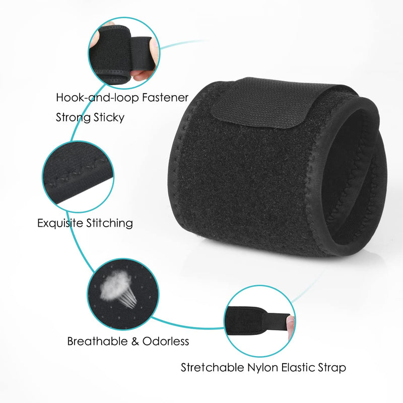URAQT Wrist Support, 2 Pack Adjustable Wrist Strap for Men Women, Carpal Tunnel Compression Wrist Wraps for Tendonitis Pain Relief, Sports Protecting, Injury Recovery, Wrist Brace for Right&Left Hand Black - NewNest Australia