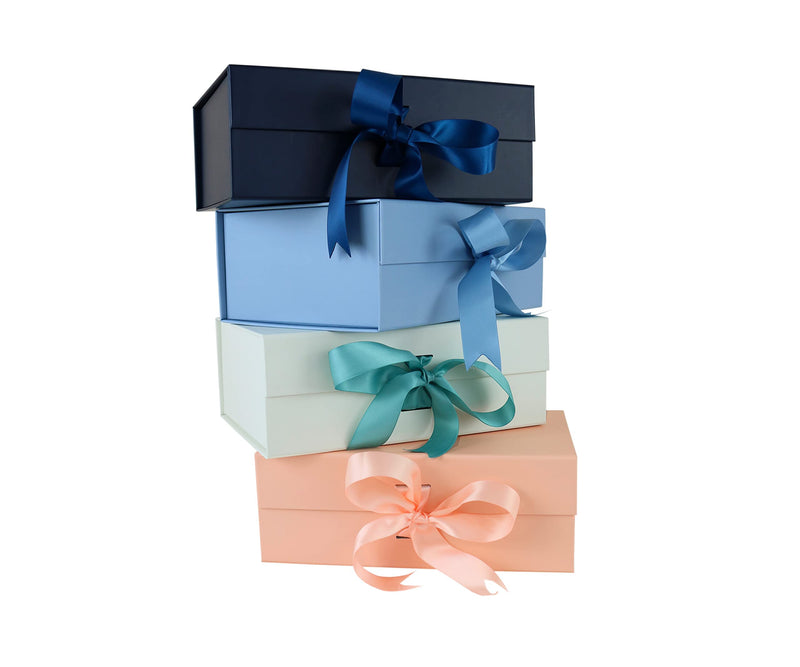 Pink Gift Box with 2 Ribbons for Luxury Packaging-Magnetic Closure- Sturdy-Foldable-Keepsake box (A5 SIZE) Pink - NewNest Australia