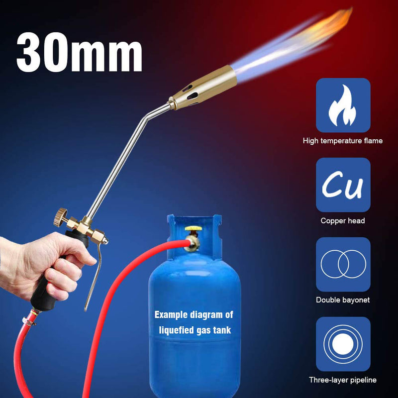 TOAUTO Propane Torch, Adjustable Flame Control & Double Valve Blow Torch & 30mm Nozzle, with 50 inch Hose for Knife Tool Making, Light Welding, Soldering, Brazing,Snow Melter - NewNest Australia