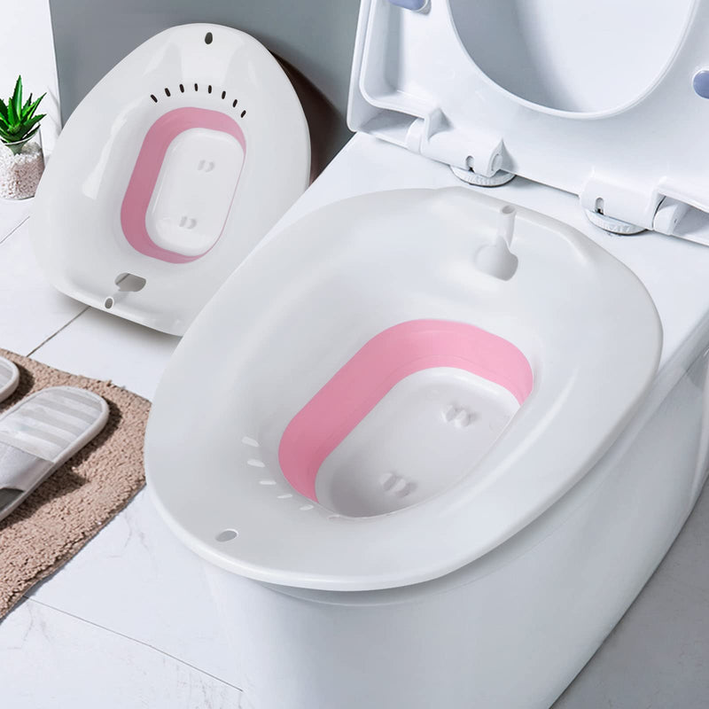 Foldable Sitz Bath for Toilet Seat, Sitz Basin for Hemorrhoids, Postpartum Care, Perineum Treatment, Cleansing & Detox, Yoni Steam Seat Fits Standard Toilets, Vaginal/Anal Soaking Steaming Seat - NewNest Australia