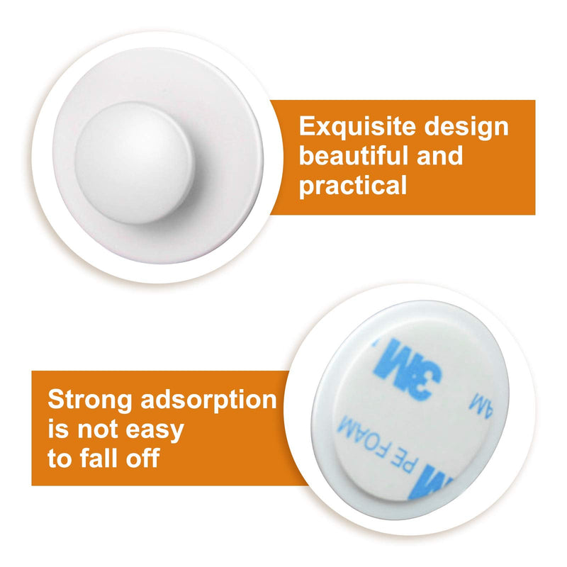 MOROBOR Self-Adhesive Handles,20pcs Plastic Round Drawer Knobs Instant Cabinet Handle Stick-on Handles Cupboard Knobs Without Drill Handle for Kitchen Bathroom Mirror Doors(White) White - NewNest Australia