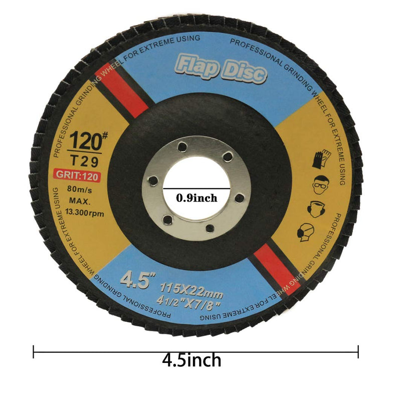 Flap Disc 120 Grit 4.5" x 7/8",T29 Zirconia Abrasive Grinding Wheel-10 Pack - NewNest Australia