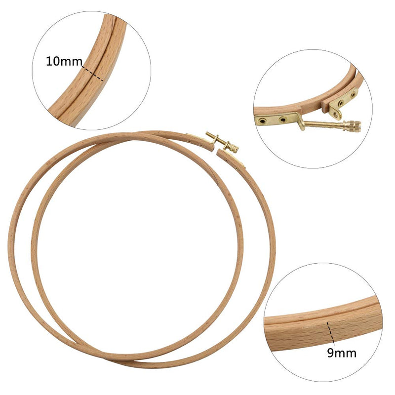 2 Pack 5 Inch Wood Embroidery Hoop, Guofa Embroidery Hoop Ring Circle Cross Stitch Hoops Set Embroidery Kits for Art Craft Sewing and Hanging 2PCS Wood Hoop (5 inch) - NewNest Australia