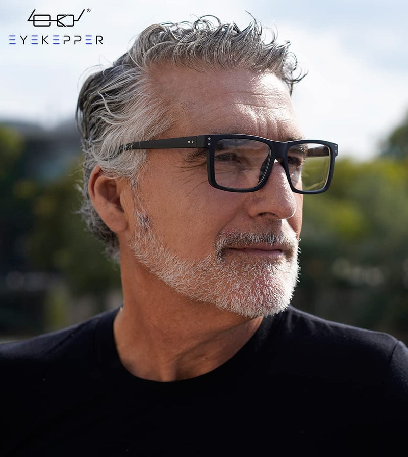 Eyekepper Pack of 5 women's and men's reading glasses with large square lenses and spring hinges - black +1.50 5 pieces in black 1.5 diopters - NewNest Australia
