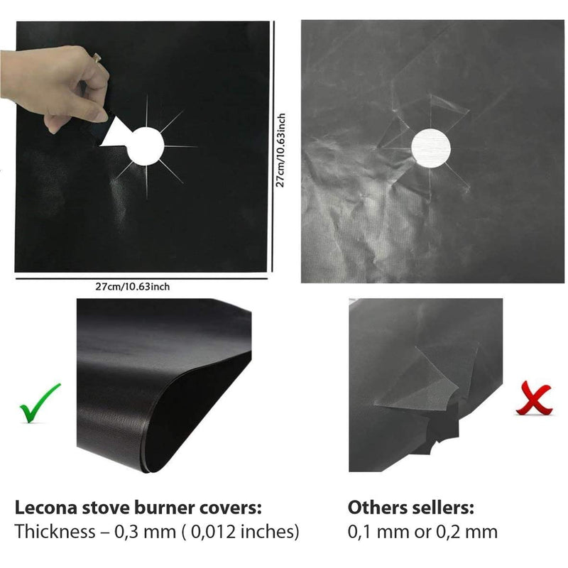 10 pack, gas stove protector, stove burner liners, stovetop range protectors, set top burner covers black, size 10.6” x 10.6” non stick reusable cover easy to clean, double thickness - NewNest Australia