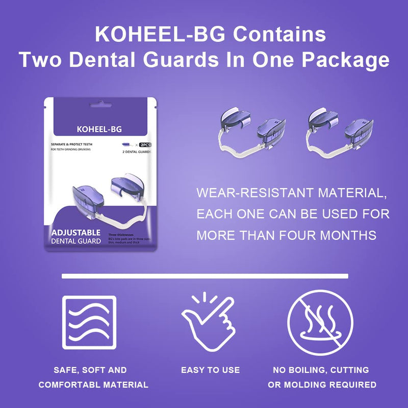KOHEEL Adjustable Bite Splint for Bruxism, Teeth Grinding Splint Instant Portable Bite Splint 2 Pack (Moderate for Moderate Teeth Grinding) - NewNest Australia