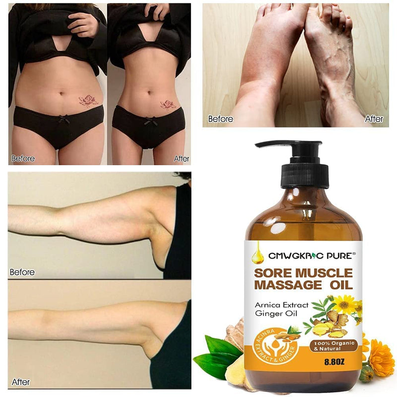 Massage Oil for Massage Therapy, Ginger Massage Oil -2 Pack Arnica & Ginger Oil -Warming Tired Sore Muscles & Lavender Relaxing Massage Oil -Romantic, Aromatic, Soothing Massage Oil with Massage Ball - NewNest Australia