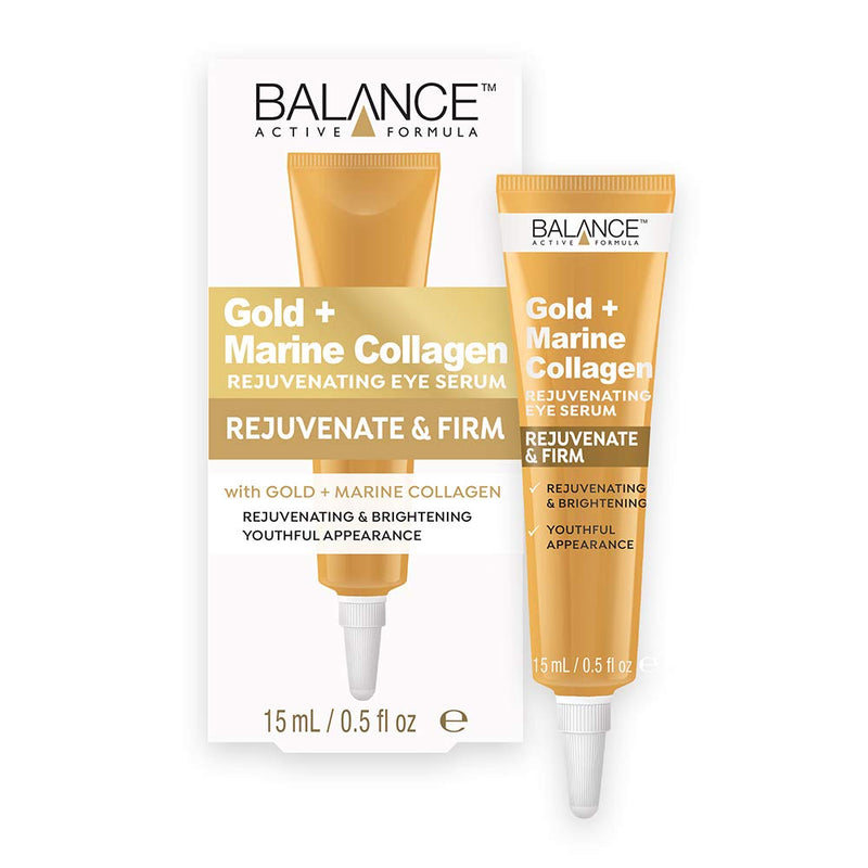 Balance Active Formula Gold + Marine Collagen Rejuvenating Eye Serum (15 ml) - Absorbs fast & pleasantly refreshes the skin to reduce the appearance of fine lines & wrinkles - NewNest Australia