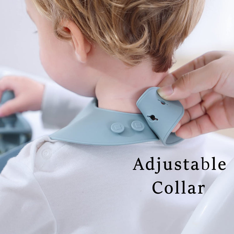 Moonkie Silicone Baby Bibs Set Of 3, BPA Free Soft Adjustable Fit Waterproof Feeding Bibs for Babies and Toddlers(Cream/Buck/Olive Green) Cream/Buck/Olive Green - NewNest Australia