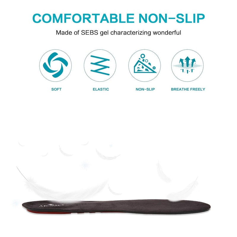 MOISO GEL Sports Work Comfort Trimmable Insoles for Shock Absorption, Inserts for Running Shoes Work Boots Trainers, Relieve Foot Pain for Men & Women, Black 9-11.5 UK Women / 8.5-12 UK Men - NewNest Australia