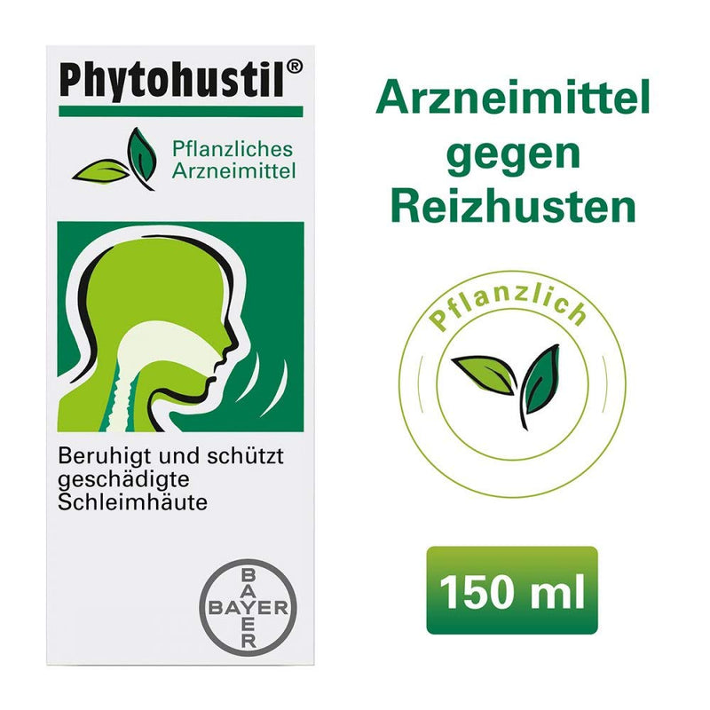 Phytohustil cough suppressant syrup, the herbal immediate aid for dry coughs, anti-inflammatory and regenerating, 150 ml - NewNest Australia