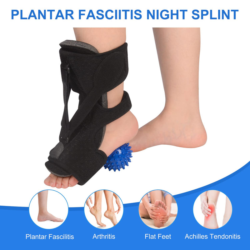 supregear Plantar Fasciitis Night Splint Set, Adjustable 3 Straps Foot ...