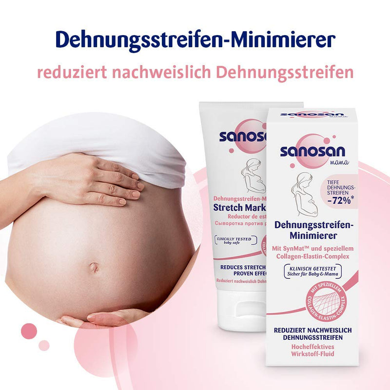 sanosan stretch mark minimizer clinically tested - proven to reduce stretch marks after pregnancy - stretch mark cream without paraffin oil, dyes, silicones (1x 75 ml) 1 piece - NewNest Australia