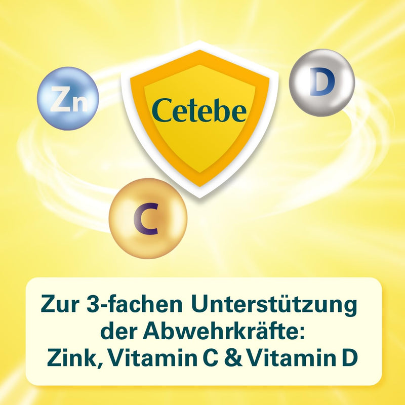 Cetebe Defense plus - dietary supplement for triple support of the immune system with TIME PEARLS - vitamin C, vitamin D and zinc - 1 x 120 capsules 120 pieces (pack of 1) - NewNest Australia