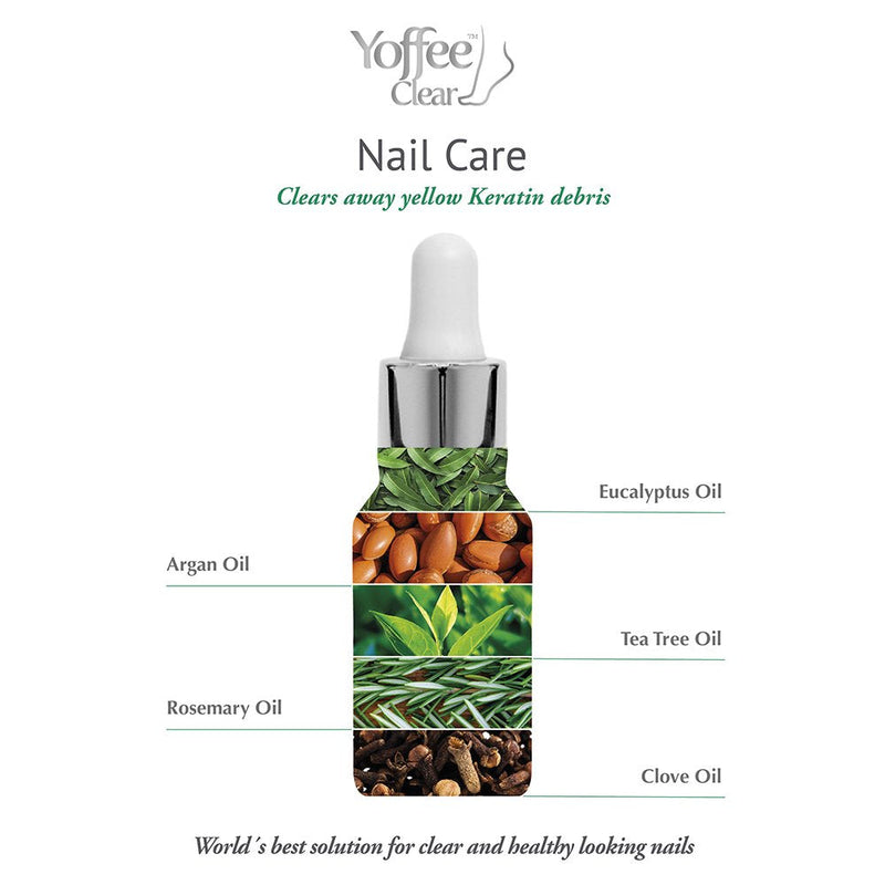 Yoffee Clear Nail Care - Anti Fungal Nail Treatment for Finger and Toenails - 10 ml - Antibacterial and Antiseptic - Fungal with Organic Argan Oil and Tea Tree Oil - Concentrated Formula/Made in Spain 10 ml (Pack of 1) - NewNest Australia