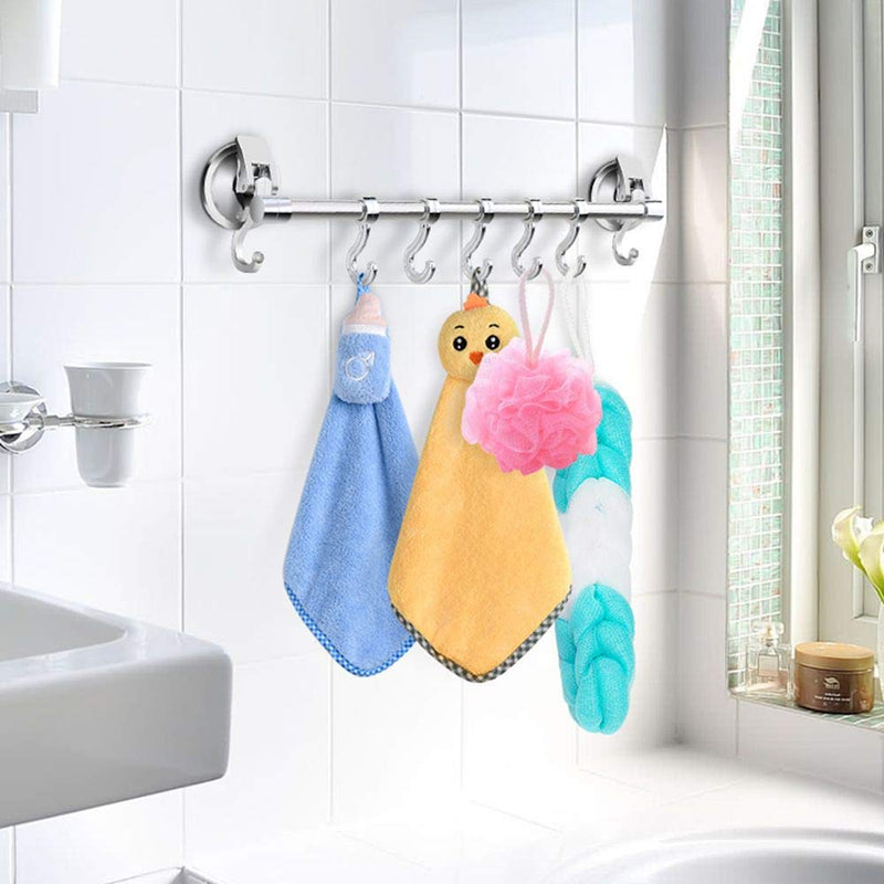 NewNest Australia - iRomic Suction Cup Hook Rack Bar Rail Hanger Shower Utensil Hook Hooks Organizer for Kitchen Utensils and Bathroom Accessories Towel,Wreath, Loofah,Bathrobe. 