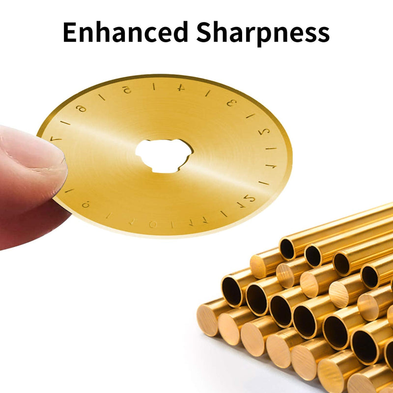 Titanium Rotary Cutter Blades 45mm 10 Pack Spare Replacement Blades with Improved Sharpness, Ideal for Quilting Scrapbooking Sewing Arts Crafts - NewNest Australia