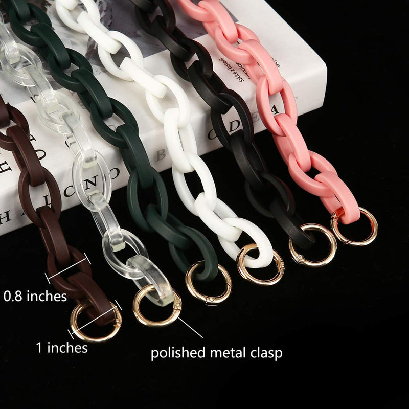 Xiazw Short Resin Bag Purse Handle Strap Replacement，Bag Decoration Chain，Bag Accessories Charms (Black) Black - NewNest Australia