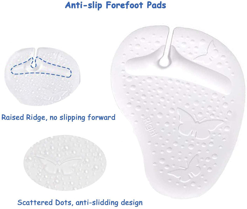 Pads for Thong Sandals Flip-Flops, 2 Pairs Self-Adhesive Gel Cushion Pad Non Slip Sandal Insoles Thong Slipper, Ball of Foot Grip Pads for Metatarsal Support and Pain Relief, Anti-Slip - NewNest Australia