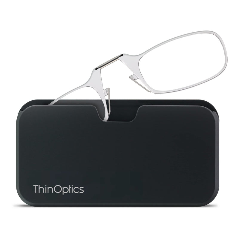 ThinOptics reading glasses with universal compact case - compact foldable reading glasses with Flex-Fit technology - 1.00 1.50 2.00 2.50 diopters - visual aid eye optics glasses reading aid for women and men colorless frame, black case 2.0 x - NewNest Australia