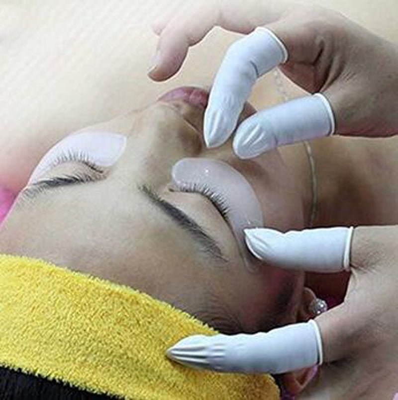 Nicedmm 200 Pcs Disposable Latex White Finger Cots - Tattoo Beauty Nail Anti-Static Finger Protector - NewNest Australia