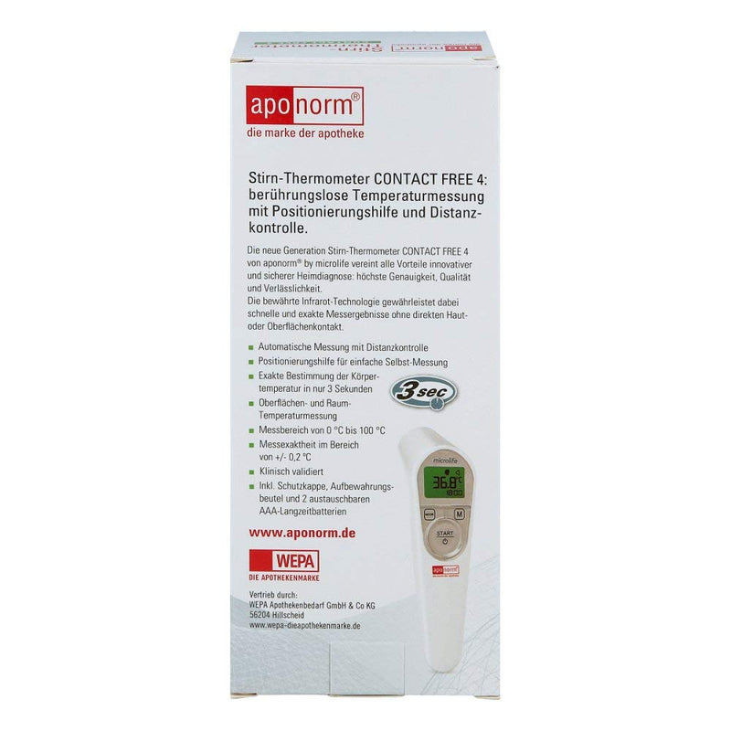 Aponorm fever thermometer forehead Contact Free 4, 1 pc - NewNest Australia