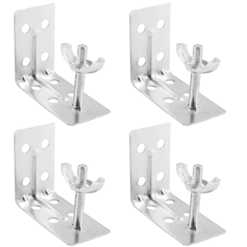 LifCratms 4pcs Mounting L Bracket and Wingnut, Wall Mount Shade L-Bracket Drapery Hardware Universal Design for Roman Shade Woven Wood Bamboo & Ceiling Home Window - Silver 4 Pieces - NewNest Australia