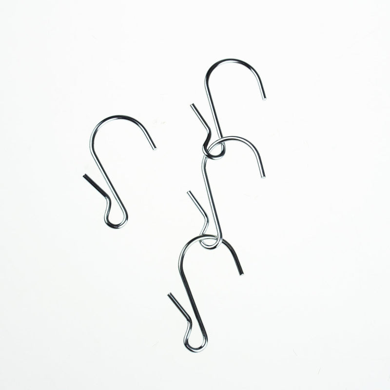NewNest Australia - LJY 50 Pieces Clip Type Pot Rack Hanging Gutter Grid Hooks S Shaped Metal Hangers with Plastic Storage Box for Kitchen Bedroom Office Wire Shelving Pegboard 