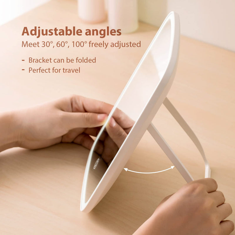 Makeup Mirror Touch Screen Vanity Mirror with LED Brightness Adjustable Portable USB Rechargeable - NewNest Australia