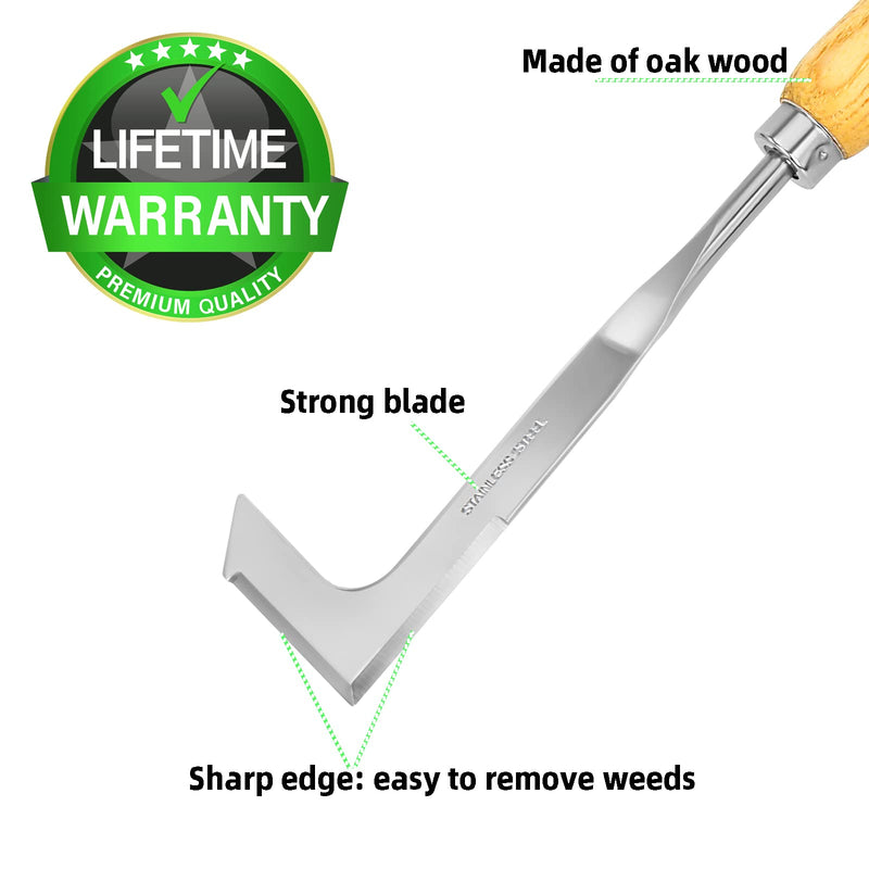 KLDOLLAR Crack Weeder Crevice Weeding Tool, L Shaped with Sharp Blade & Ergonomic Wooden Handle,Sidewalk Puller Spatula, Manual Weeder for Lawn,Garden Tools for Weeding - NewNest Australia