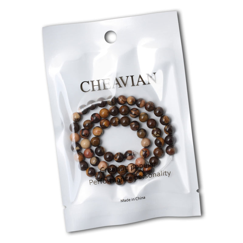 CHEAVIAN 60PCS 6mm Natural Africa Picture Jasper Gemstone Round Loose Beads for DIY Bracelet Necklace Earrings Jewelry Making 1 String 15 Inches - NewNest Australia