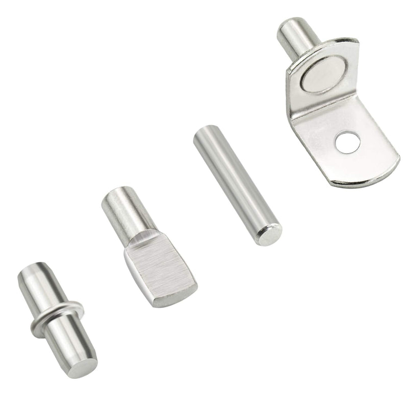 Sutemribor 128PCS Nickel Plated Shelf Bracket Pegs Cabinet Furniture Shelf Pins Support, 4 Styles - NewNest Australia