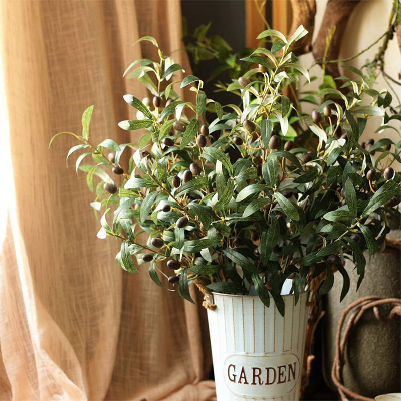 5 Pcs Artificial Greenery Olive Branches for Vases Faux Olive Branches Greenery Stems Fake Olive Branch Green Plants Bushes (17.7 inch/Each) 5 17.7 - NewNest Australia