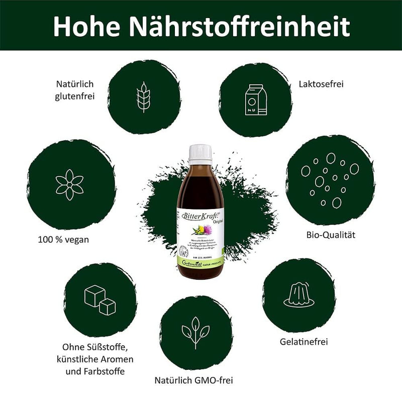 Bitterkraft Original In 5 Sizes - Bio - Drops Of Bitter Substances According To Hildegard Von Bingen - Balanced Herbs Before Eating - 200Ml Bitter Drops Of Bitter Herbs - NewNest Australia