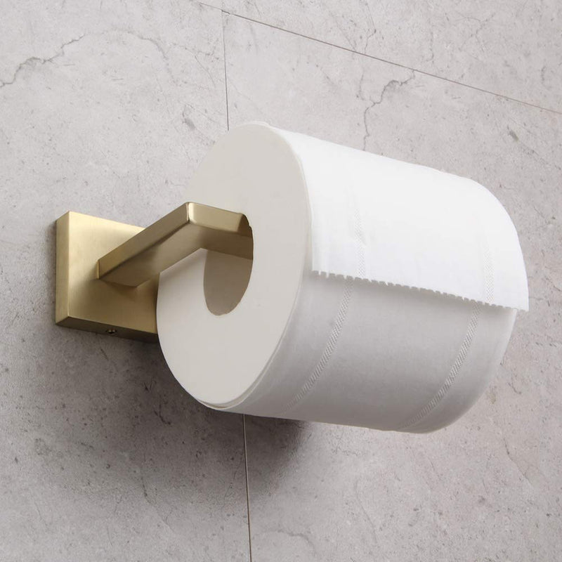 GERZWY SUS 304 Stainless Steel Bathroom Toilet Paper Holder Tissue Roll Holder Wall Mount Brushed PVD Zirconium Gold Finish IG1805-BZ - NewNest Australia