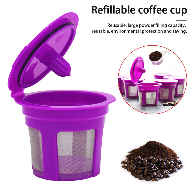 POHOVE 5 Pcs Reusable K Cups Refillable Coffee Filters For Keuri-G 2.0 And 1.0 Mini Plus Series Easy To Use Refillable Single Cup Coffee Filters - Eco Friendly Stainless Steel Mesh Filter 5pcs*cup+1pc*spoon Black - NewNest Australia