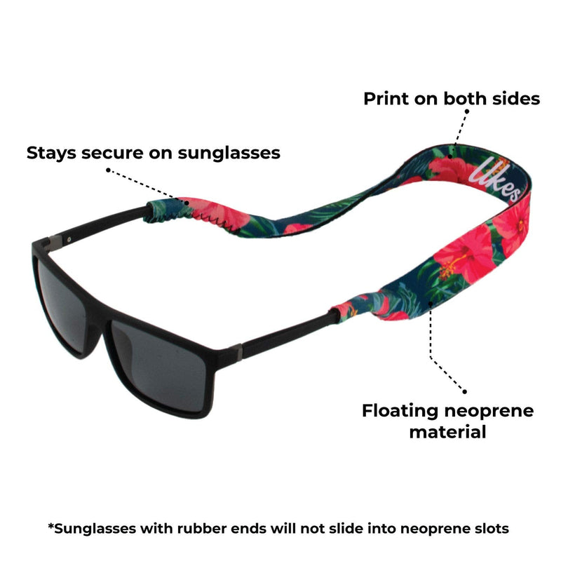 Ukes Premium Sunglass Strap - Durable & Soft Glasses Strap Designed with Floating Neoprene Material - Secure fit for Your Glasses and Eyewear. (The Alohas) Floating Neoprene 1 Pack The Alohas - NewNest Australia