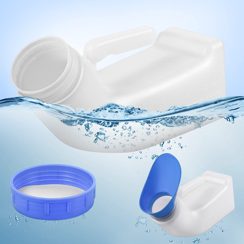 Unisex Urinals, Plastic Urine Bottles for Men and Women, SpillProof Screw Cap Lid, Portable Toilet Urinals Ideal for Car Travel Outdoor 2x Urinal - White and Blue - NewNest Australia
