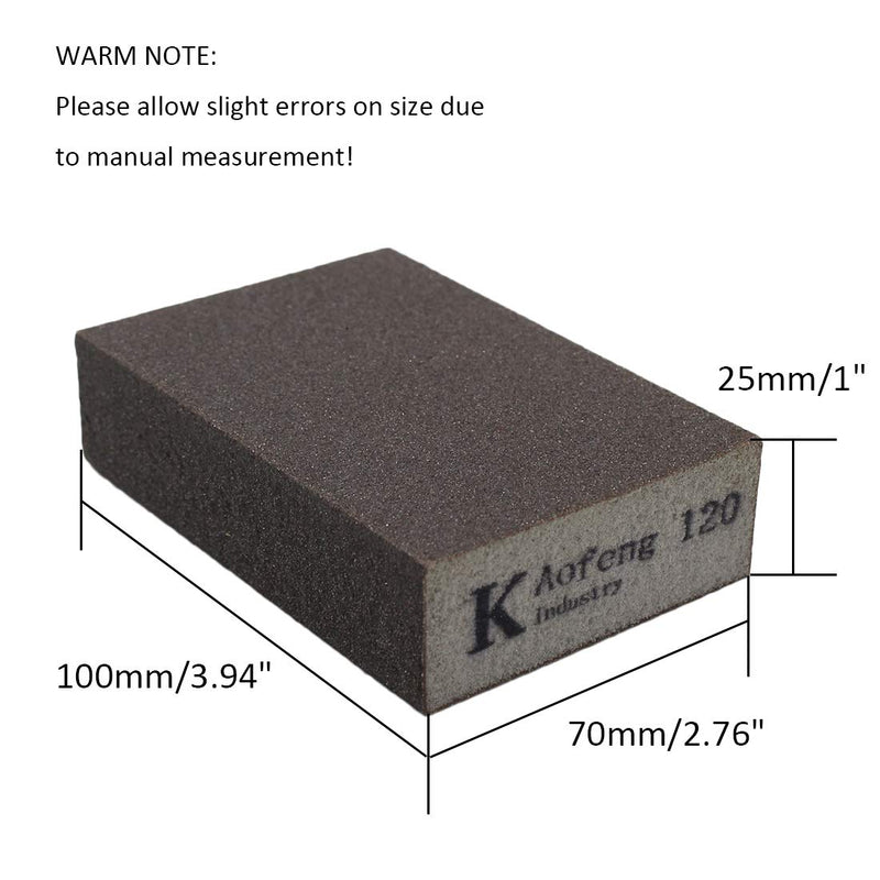 BokWin 8Pcs 120# Grit Sponge Emery Cloth Sandpaper Blocks Buffing Diamond Polishing Pads Hand Sanding Tool - 120 Grit (Fine) - NewNest Australia