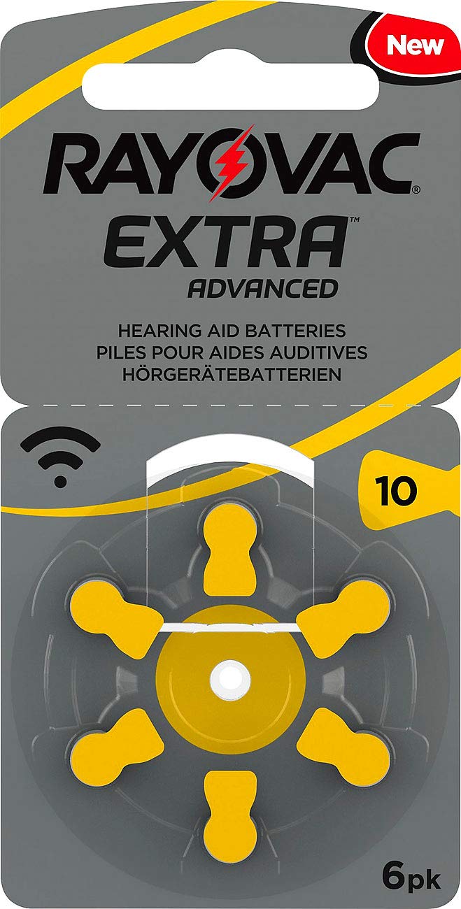 RAYOVAC hearing aid batteries 10 Extra Advanced 1.45V 105 mAh, 5x economy pack of 6 - NewNest Australia