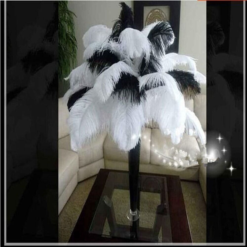 Shekyeon 12-14inch(30-35cm) Ostrich Feathers Plumes for Wedding Centerpieces Pack of 10 (Black) Black - NewNest Australia