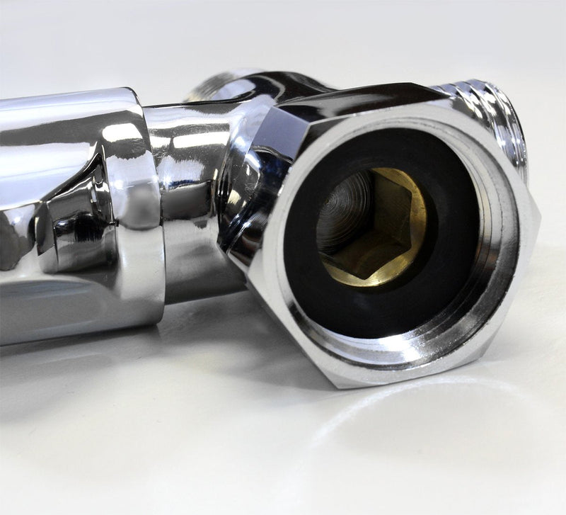 Luxe Bidet Metal T-adapter with Shut-off Valve, Winged 3-way Tee Connector, Chrome Finish, for Luxe Neo Bidets - NewNest Australia