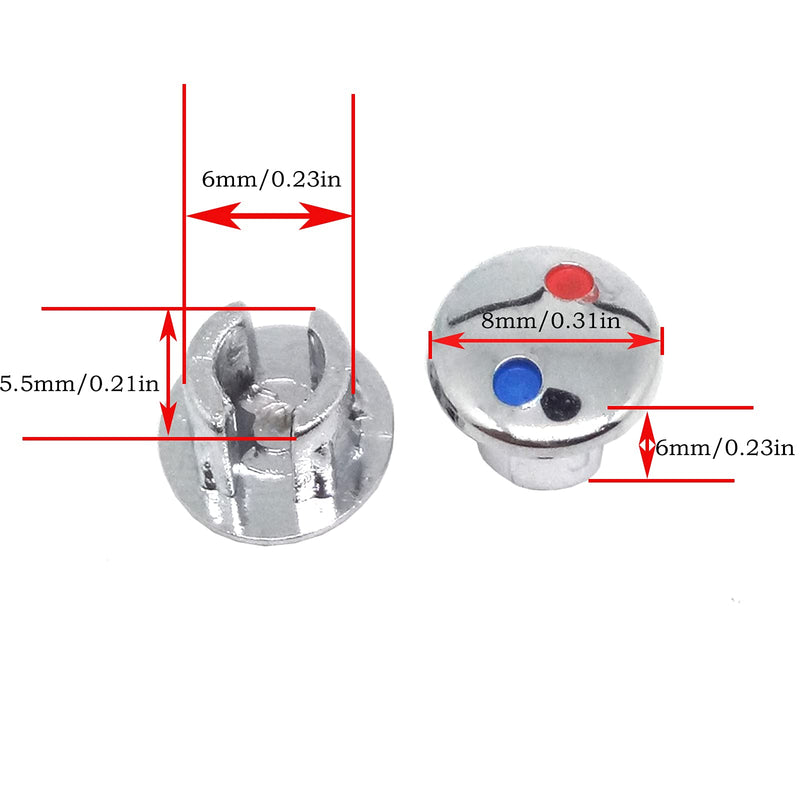 20Pcs Hot/Cold Water Label ，Hot Label and Cold Label, Faucet Handle Index Buttons #8 - NewNest Australia